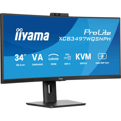 monitor-iiyama-34-prolite-xcb3497wqsnph-b1-led-negro-matt-uwqhd-va-curvado-kvm-hub-usb-usb-c-webcam-120hz-panel-xcb3497wqsnph-b1