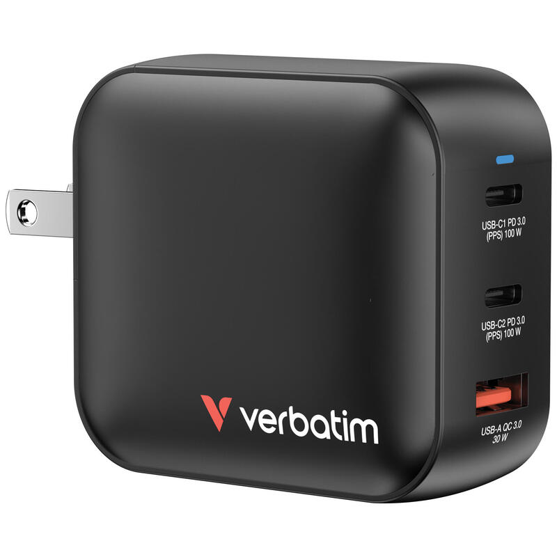 verbatim-gan-charger-100w-universal-negro-corriente-alterna-carga-rapida-interior