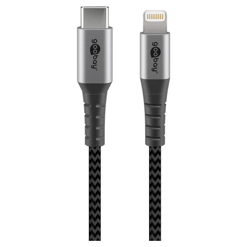 goobay-lightning-usb-c-textile-cable-with-metal-plugs-1-m-mfi-certified goobay-lightning-usb-c-textile-cable-with-metal-plugs-1-m-mfi-certified