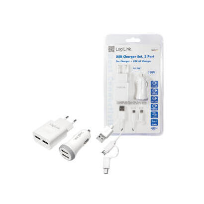 juego-de-cargador-usb-1-cargador-de-coche-y-1-cargador-usb-2-puertos-con-cable-usb-20-a-micro-usb-y-mini-usb