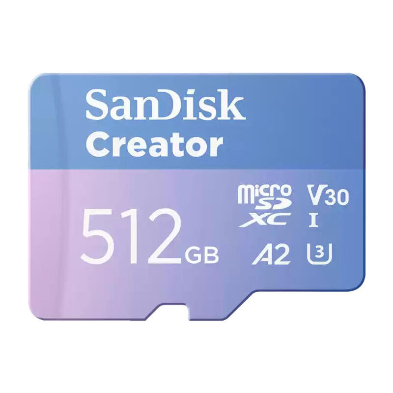 sandisk-creator-tarjeta-de-memoria-flash-adaptador-microsdxc-a-sd-incluido-512-gb-a2-video-class-v30-uhs-i-u3-microsdxc-uhs-i