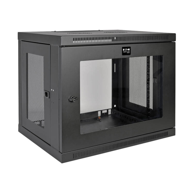 eaton-tripp-lite-smartrack-9u-low-profile-switch-depth-wall-mount-mini-rack-enclosure-clear-acrylic-window