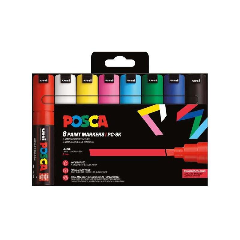 posca-pc-8k8c-estuche-de-8-marcadores-de-pintura-punta-biselada-acrilica-8mm-tinta-base-al-agua-resistente-a-la