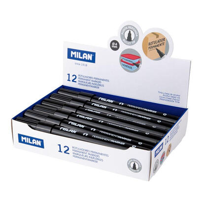 pack-de-12-unidades-milan-rotulador-permanente-punta-redonda-negro