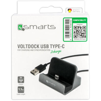 4smarts-soporte-con-estacion-de-carga-usb-c-voltdock-gris