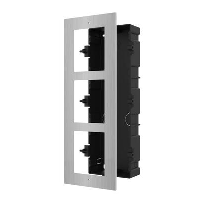 panel-frontal-y-caja-de-registro-3-modulos-videoportero-hikvision-acero-inoxidable-montaje-empotrado