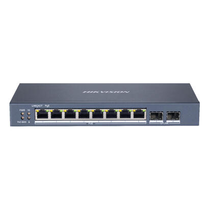 switch-8-puertos-poe-101001000-mbps-2-puertos-sfp-uplink-gestion-inteligente-hikvision