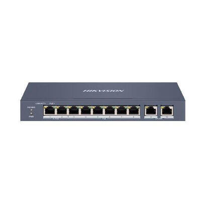 hikvision-ds-3e1310hp-ei-switch-gestionado-fast-ethernet-10100-energia-sobre-ethernet-poe-gris