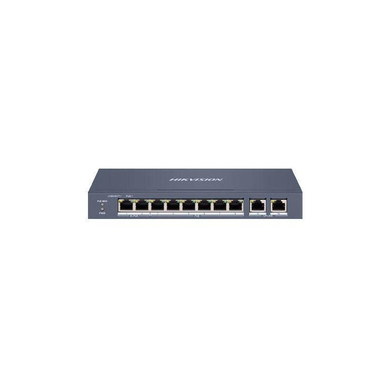 hikvision-ds-3e1310hp-ei-switch-gestionado-fast-ethernet-10100-energia-sobre-ethernet-poe-gris