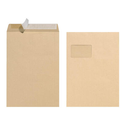 herlitz-sobre-c4-90g-autoadhesivo-con-ventana-marron-10-piezas