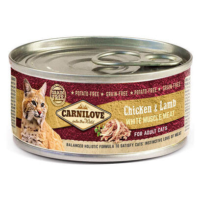 comida-humeda-para-gatos-carnilove-cat-pollo-cordero-carne-blanca-muscular-100-g