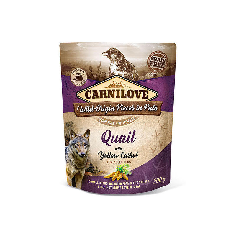 carnilove-dog-pouch-quail-yellow-carrot-comida-humeda-para-perros-300g carnilove-dog-pouch-quail-yellow-carrot-comida-humeda-para-perros-300g