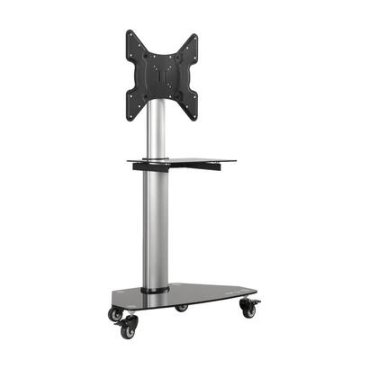 eaton-tripp-lite-premier-rolling-tv-cart-for-32-to-55-displays-black-glass-base-and-shelf-locking-casters