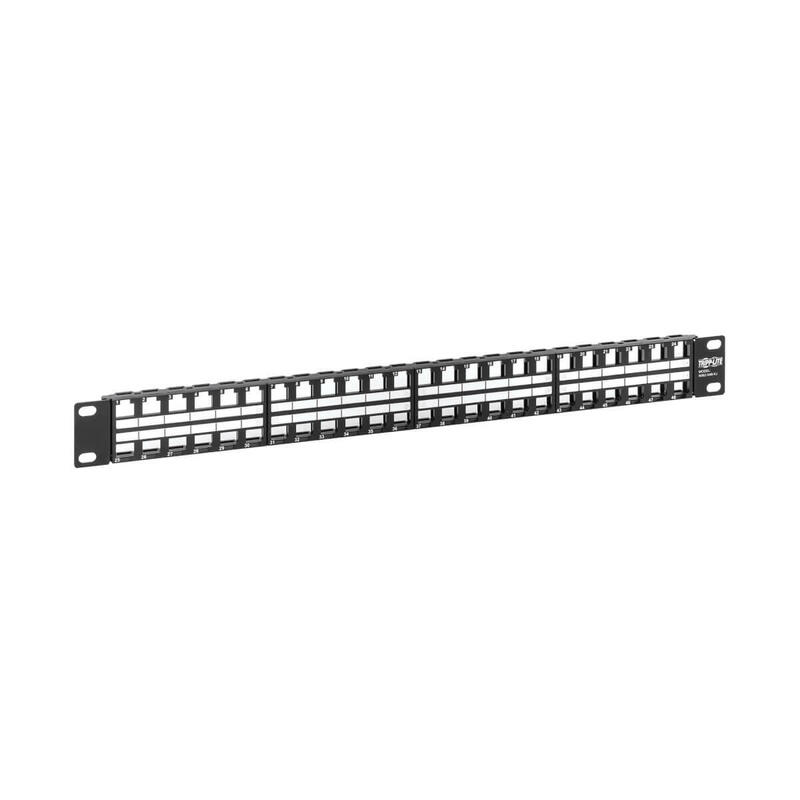 eaton-tripp-lite-48-port-1u-rack-mount-unshielded-blank-keystonemultimedia-patch-panel-rj45-ethernet-usb-hdmi-cat5e6