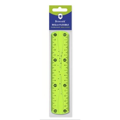 bismark-regla-flexible-15cm-fabricada-en-pvc-ideal-para-colegio-colores-rosa-y-verde-aleatorios