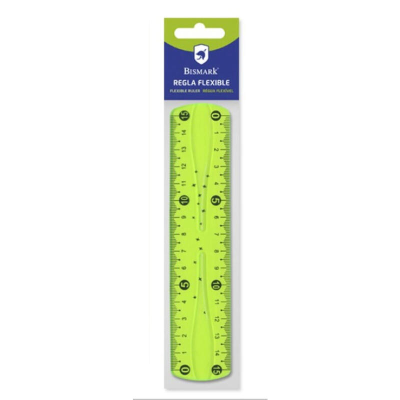 bismark-regla-flexible-15cm-fabricada-en-pvc-ideal-para-colegio-colores-rosa-y-verde-aleatorios