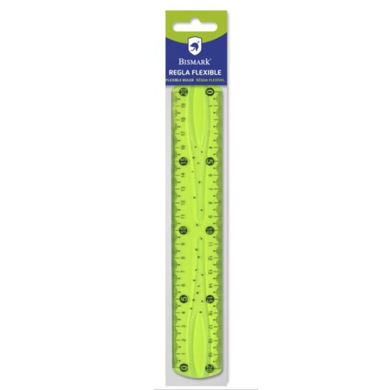 bismark-regla-flexible-20cm-fabricada-en-pvc-ideal-para-colegio-colores-azul-y-verde-aleatorios