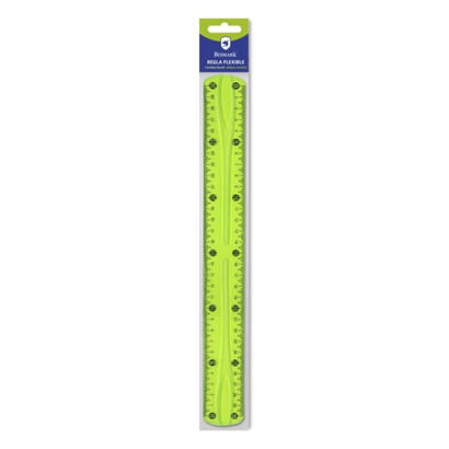 bismark-regla-flexible-30cm-fabricada-en-pvc-ideal-para-colegio-colores-amarillo-y-verde-aleatorios