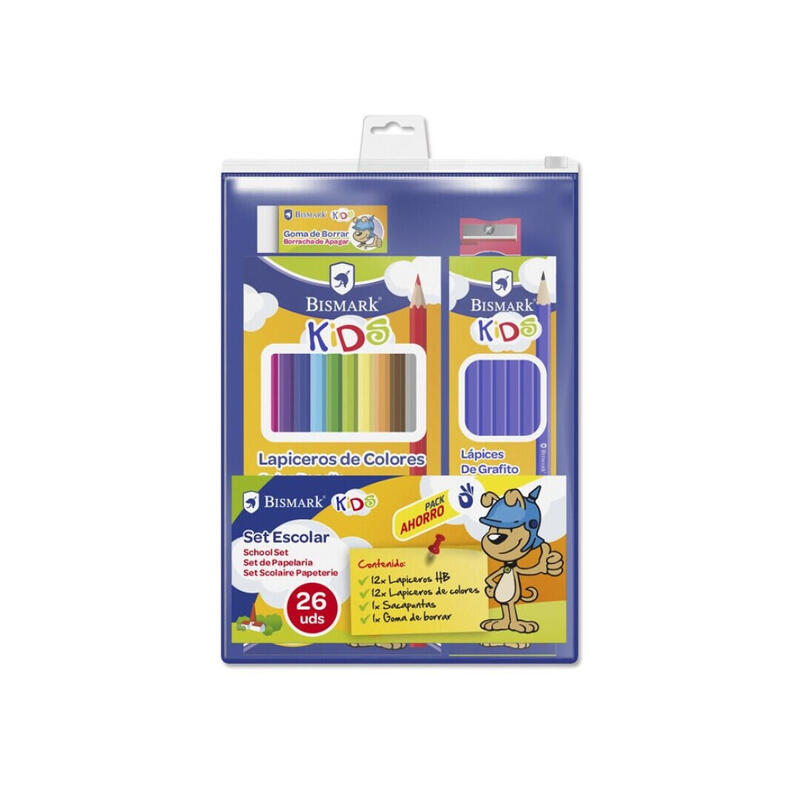 bismark-pack-escolar-con-12-lapices-hb-12-lapices-de-colores-afilalapiz-y-goma-de-borrar