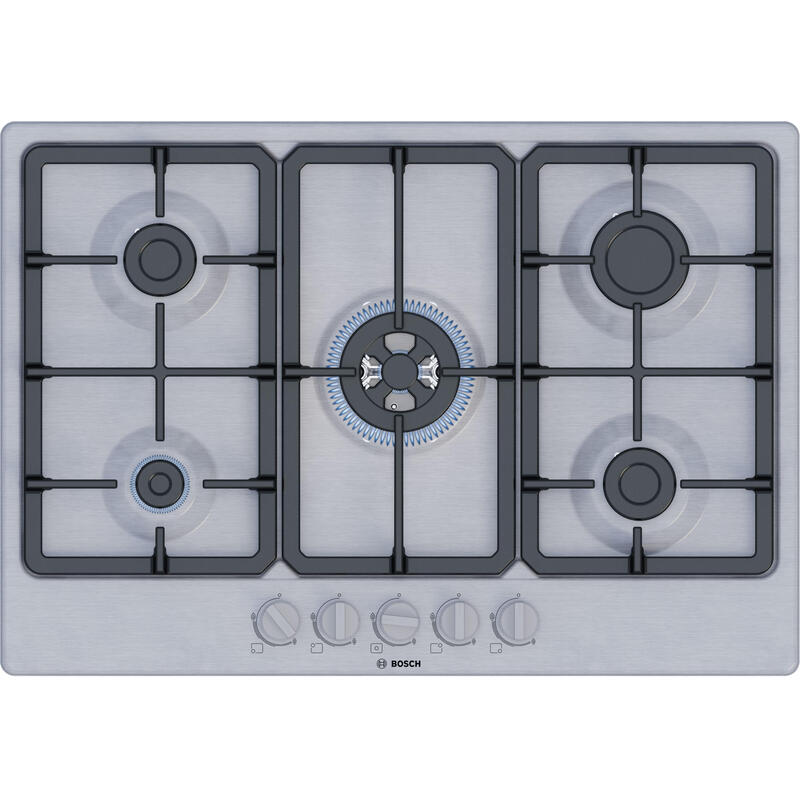 encimera-de-gas-bosch-serie-4-pgq7b5k90-hobs-acero-inoxidable-integrado-75-cm-5-zonas encimera-de-gas-bosch-serie-4-pgq7b5k90-hobs-acero-inoxidable-integrado-75-cm-5-zonas