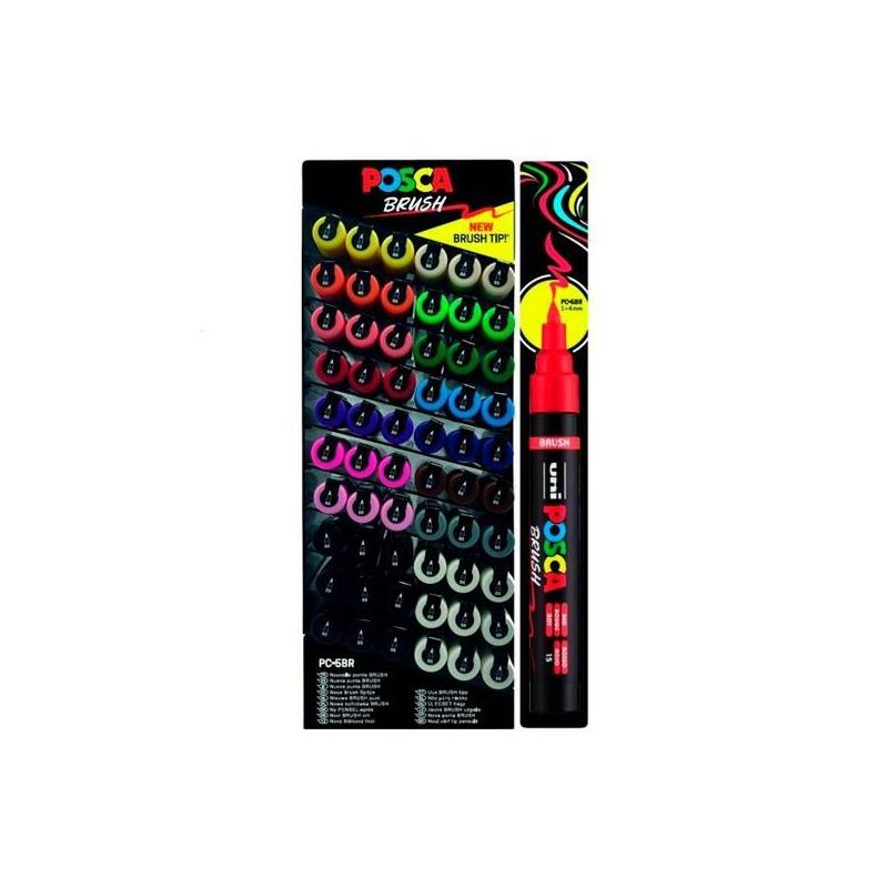 posca-marcador-pc-5br-brush-punta-m-semiflexible-colores-surtidos-expositor-60-ud