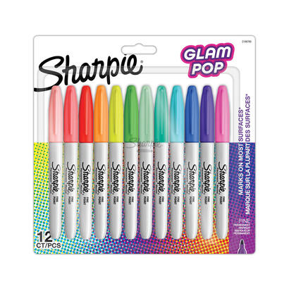 sharpie-2198780-marcador-12-piezas-punta-fina-azul-verde-naranja-rosa-purpura-rojo-amarillo