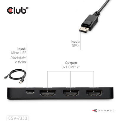 club3d-csv-7330-hub-de-interfaz-135-mbits-negro