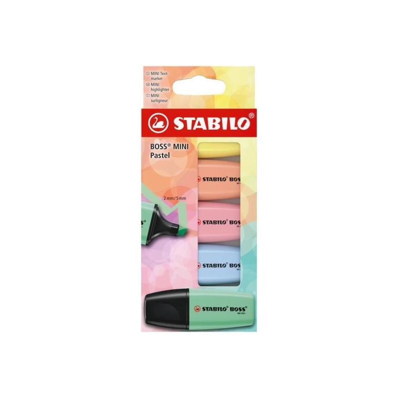 stabilo-boss-mini-pastel-pack-de-5-marcadores-fluorescentes-trazo-entre-2-y-5mm-tinta-con-base-de-agua-antisecado