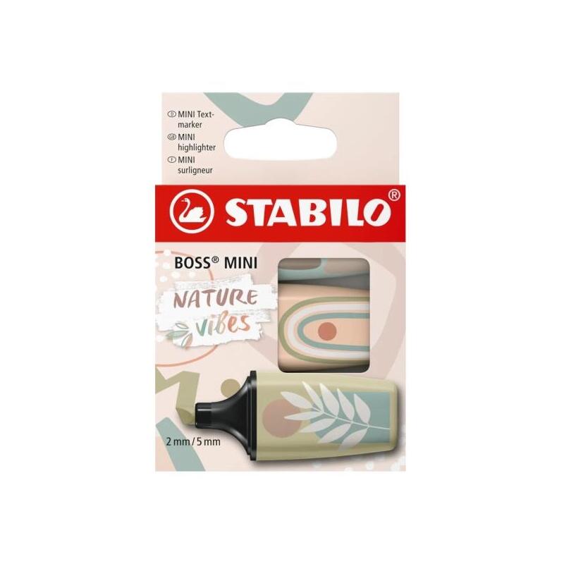 stabilo-boss-mini-naturevibes-pack-de-3-marcadores-fluorescentes-trazo-entre-2-y-5mm-tinta-con-base-de-agua-