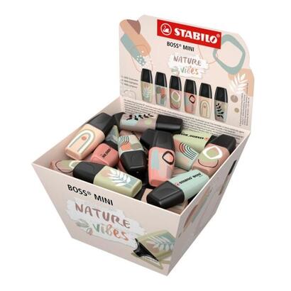 stabilo-boss-mini-naturevibes-expositor-con-50-marcadores-fluorescentes-trazo-entre-2-y-5mm-tinta-con-base-de-agua