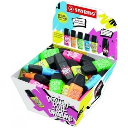 stabilo-boss-mini-by-snooze-one-expositor-con-50-mini-marcadores-fluorescentes-trazo-entre-2-y-5mm-tinta-con-base