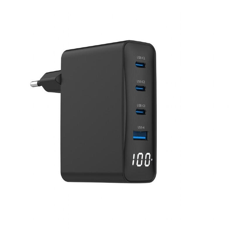 ladowarka-uniwersalna-100w-gan-1xusb-a-3xusb-c-szybkie-ladowanie-lcd-negro ladowarka-uniwersalna-100w-gan-1xusb-a-3xusb-c-szybkie-ladowanie-lcd-negro