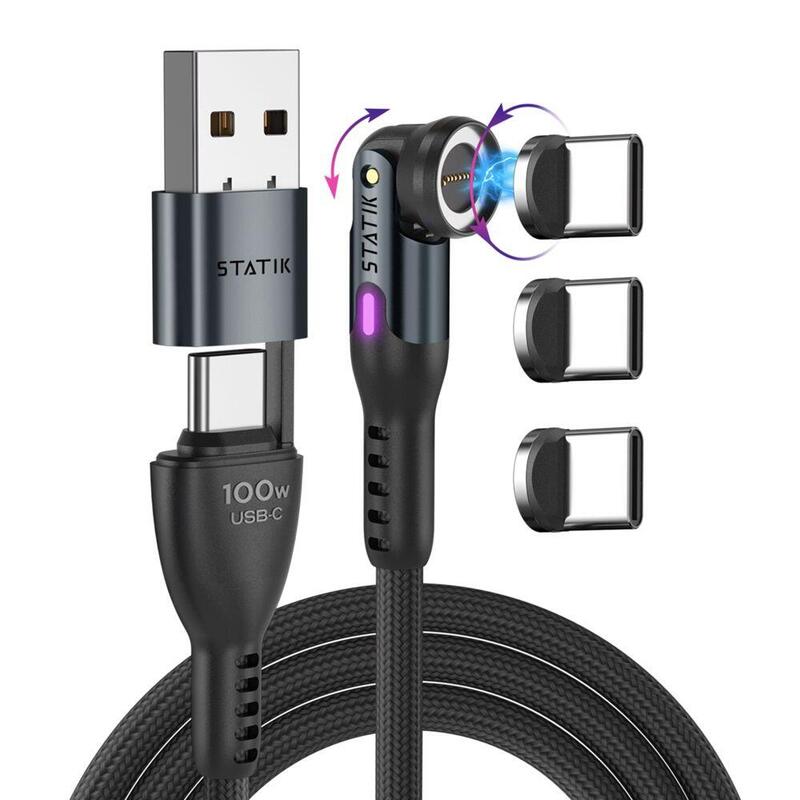 statik-360pro-braided-rotating-3-magn-tips-usb-c-cable-black-2m