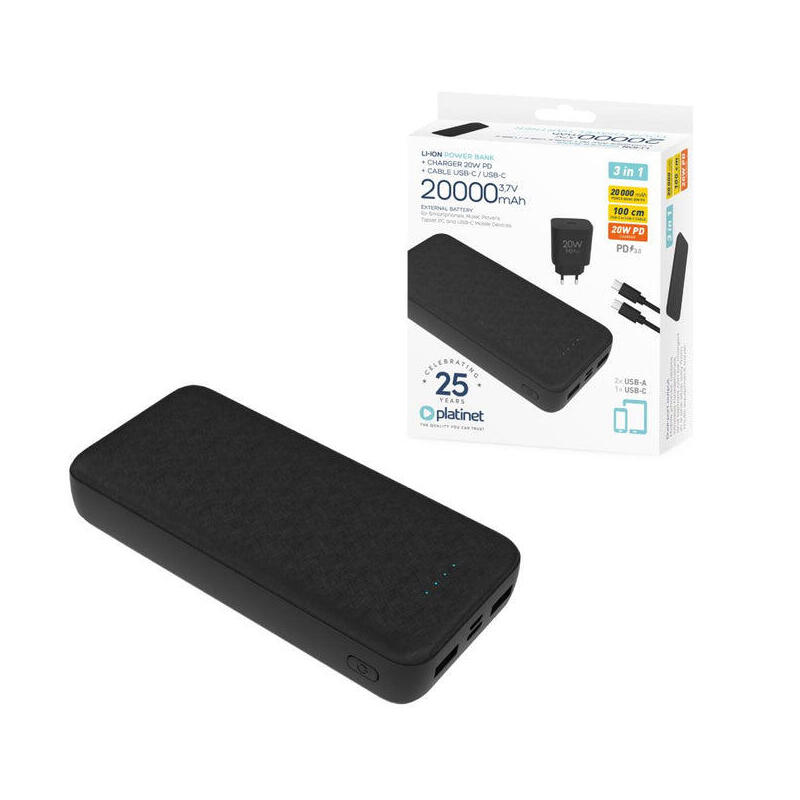 platinet-power-bank-20000mah-20w-pd-cargador-cable-1m-negro