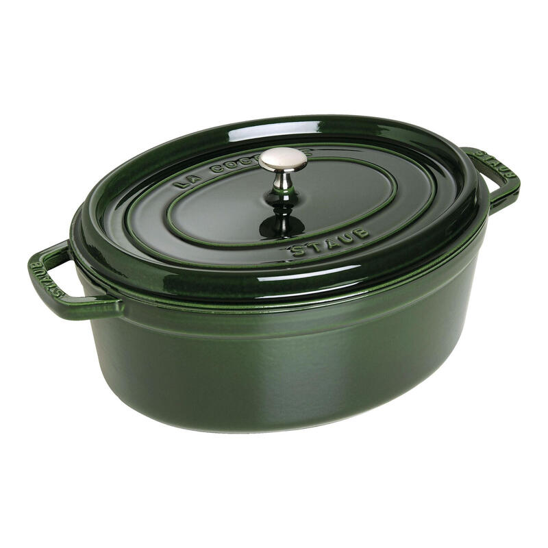 staub-la-cocotte-33cm-oval-basil-green-cast-iron