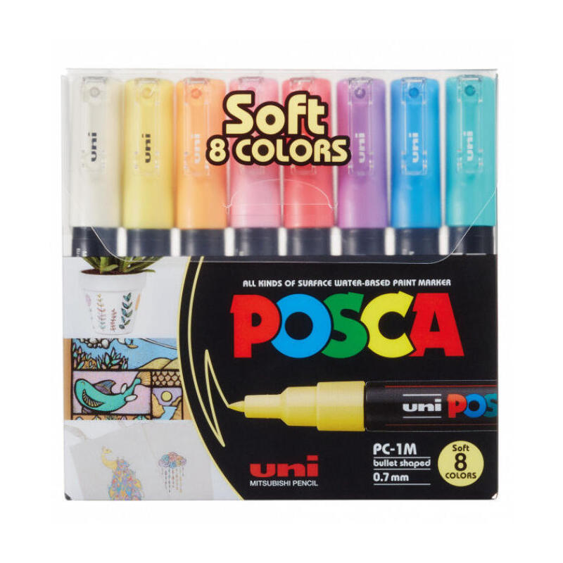 posca-pc1mc-extra-fine-bullet-tip-pen-soft-colors-8-pc posca-pc1mc-extra-fine-bullet-tip-pen-soft-colors-8-pc