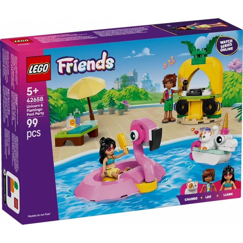 lego-42658-friends-fiesta-en-la-piscina-con-unicornio-y-flamenco