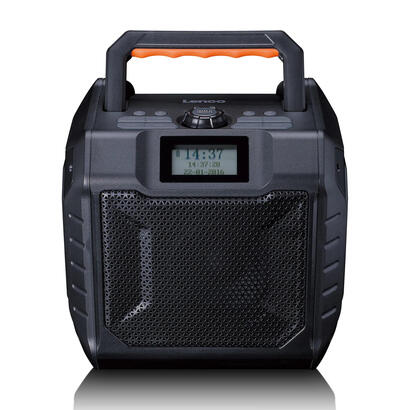 lenco-odr-160gy-radio-portatil-analogico-y-digital-negro-naranja