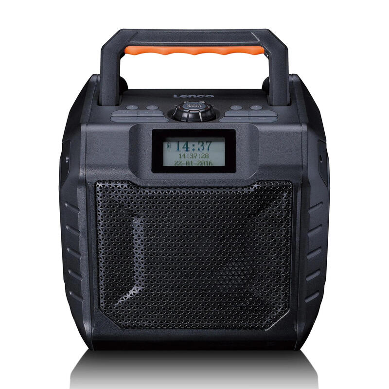 lenco-odr-160gy-radio-portatil-analogico-y-digital-negro-naranja