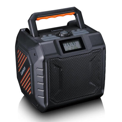 lenco-odr-160gy-radio-portatil-analogico-y-digital-negro-naranja