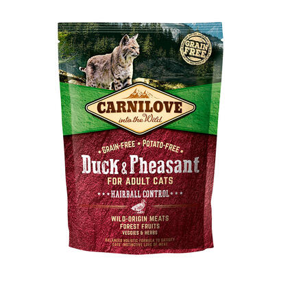 alimento-seco-para-gatos-carnilove-cat-hairball-control-pato-y-faisan-400-g