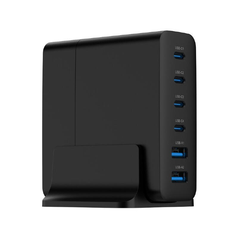 cargador-rapido-gembird-usb-gan-de-6-puertos-75-w-negro cargador-rapido-gembird-usb-gan-de-6-puertos-75-w-negro