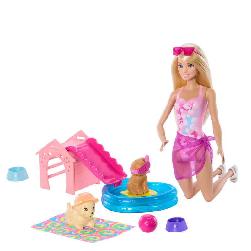 muneca-mattel-barbie-puppy-pool-party-aloha-blonde-jbf35 muneca-mattel-barbie-puppy-pool-party-aloha-blonde-jbf35