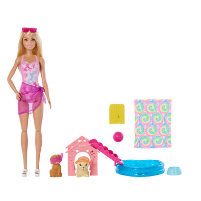 muneca-mattel-barbie-puppy-pool-party-aloha-blonde-jbf35