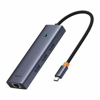 os-baseus-ultrajoy-series-6-port-hub-docking-station-space-greytype-c-to-hdmi4k60hz-1usb-30-3pd-1rj45-1