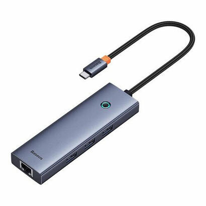 os-baseus-ultrajoy-series-6-port-hub-docking-station-space-greytype-c-to-hdmi4k60hz-1usb-30-3pd-1rj45-1
