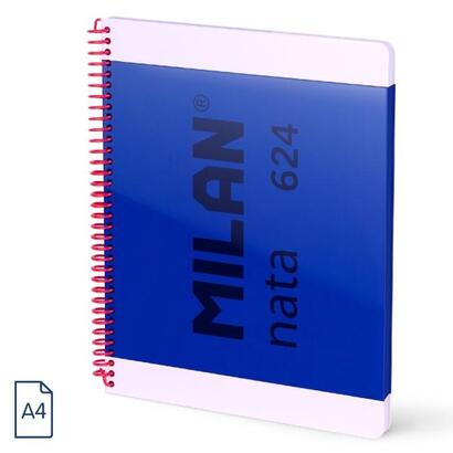 milan-nata-624-cuaderno-espiral-formato-a4-pautado-7mm-80-hojas-de-95-grm2-microperforado-4-taladros-azul