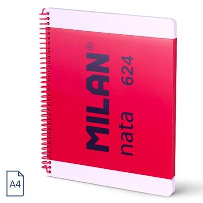 milan-nata-624-cuaderno-espiral-formato-a4-pautado-7mm-80-hojas-de-95-grm2-microperforado-4-taladros-rosa