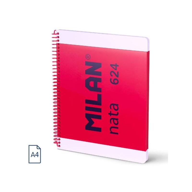 milan-nata-624-cuaderno-espiral-formato-a4-pautado-7mm-80-hojas-de-95-grm2-microperforado-4-taladros-rosa