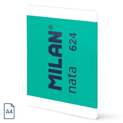 milan-nata-624-libreta-encolada-formato-a4-cuadricula-5x5mm-48-hojas-de-95-grm2-microperforado-verde